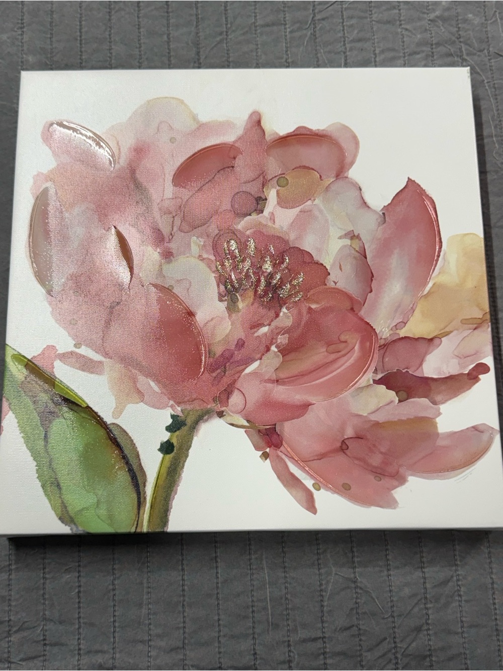 Blush Pink Floral Art Print - Elegant Flower Wall Art 14X14